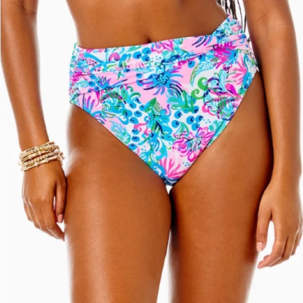 Lilly Pulitzer Yarrow High Waisted Bikini Bottom - 12 EUC